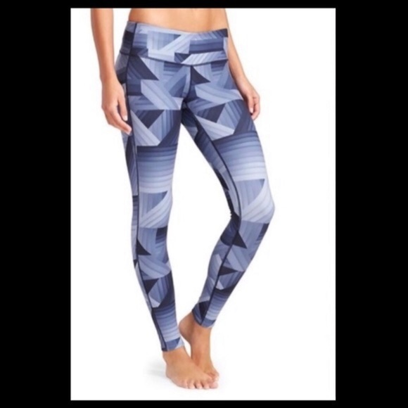Athleta blue‎ geometric leggings - Picture 1 of 5